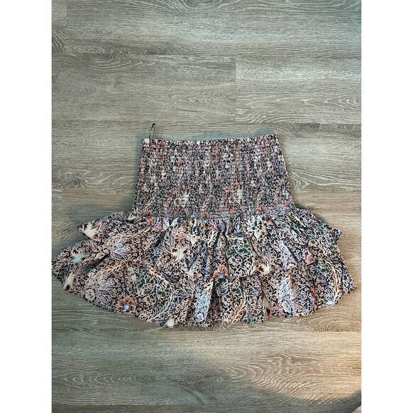 Rebecca Minkoff Frill Floral Print Raffle High Waisted Mini Skirt Size L - Picture 7 of 9
